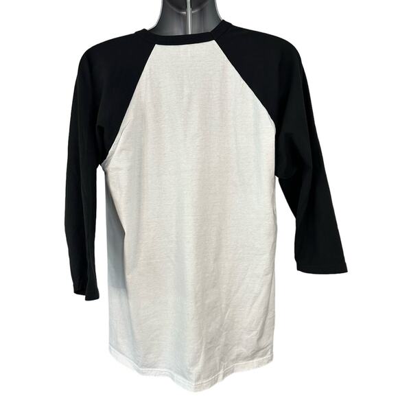 M&O Heavy Theory Graphic T-Shirt Size XL Black White Colorblock Retro - Picture 2 of 6